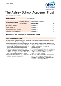 Ofsted school report 2014 - The Ashley School Academy Trust