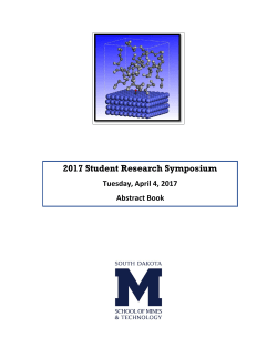 2017 Abstract Booklet - South Dakota School of Mines and