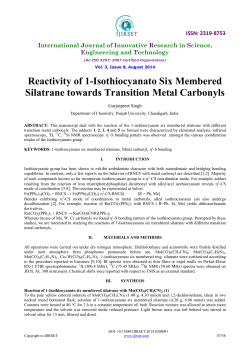 Reactivity of 1-Isothiocyanato Six Membered Silatrane