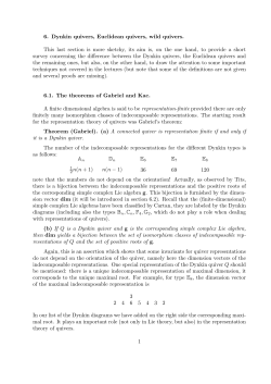 6. Dynkin quivers, Euclidean quivers, wild quivers. This last section