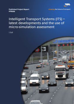 Intelligent Transport Systems (ITS): latest developments and