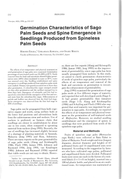 Germination Characteristics of Sago Palm Seeds and Spine