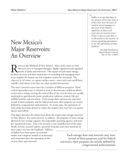 New Mexico`s Major Reservoirs: An Overview