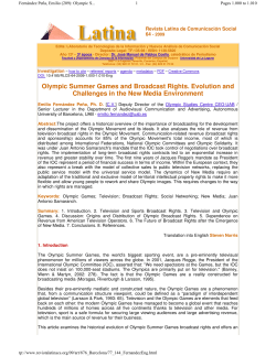 Olympic Summer Games and Broadcast Rights. Evolution and