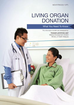 LIVING ORGAN DONATION - Kementerian Kesihatan Malaysia