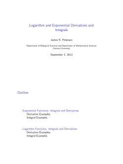 Logarithm and Exponential Derivatives and Integrals