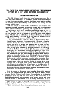 FULL FAITH AND CREDIT - American University Law Review