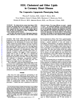 HDL Cholesterol and Other Lipids in Coronary Heart