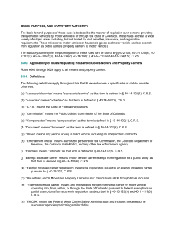 Code of Colorado Regulations - Colorado Secretary of State