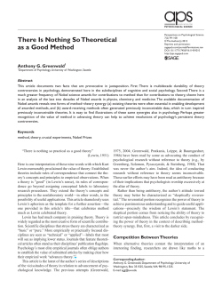 There Is Nothing So Theoretical as a Good Method
