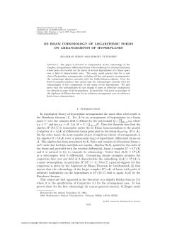 DE RHAM COHOMOLOGY OF LOGARITHMIC FORMS ON