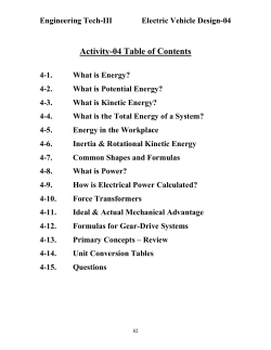 Intro to Electric Vehicle Design Activity