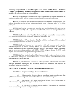 Amending Chapter 10-600 of The Philadelphia Code, entitled