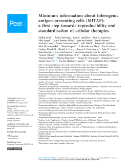 Minimum information about tolerogenic antigen