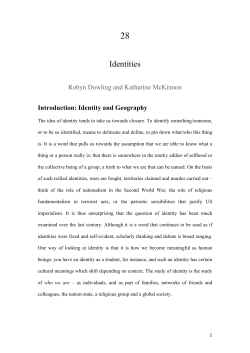 Identities - Community Economies