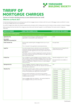 Tariff of Mortgage Charges - Yorkshire Building Society