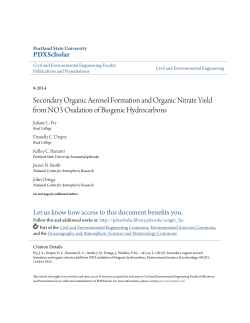 Secondary Organic Aerosol Formation and Organic
