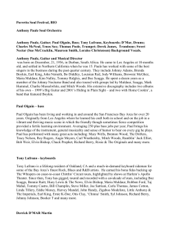 Porretta Soul Festival, artists bio_2017