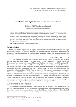 Simulation and Optimization of DE-Ethanizer Tower