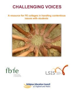 challenging voices - Religious Education Council
