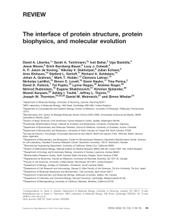 The interface of protein structure, protein biophysics, and molecular