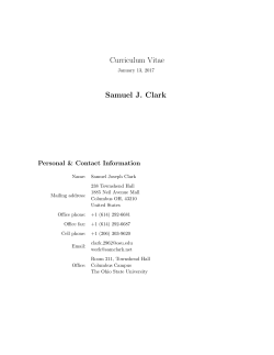 Curriculum Vitae Samuel J. Clark