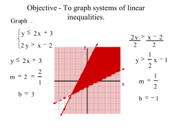 Objective - To graph systems of linear inequalities.