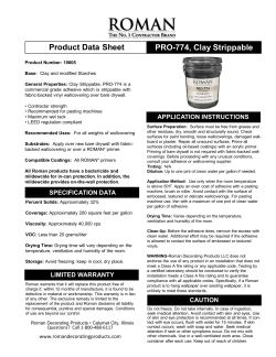 Product Data Sheet PRO-774, Clay Strippable