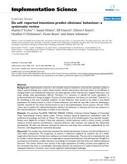 Do self- reported intentions predict clinicians` behaviour: a