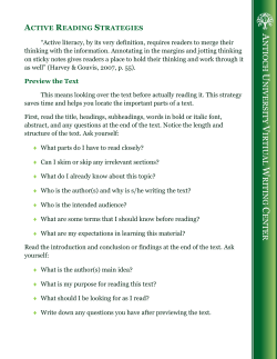 Active Reading Strategies