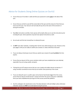 Advice for Students Doing Online Quizzes on OurVLE_Nov 2014