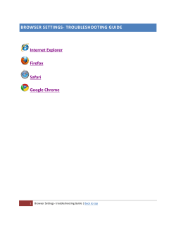 BROWSER SETTINGS- TROUBLESHOOTING GUIDE Internet