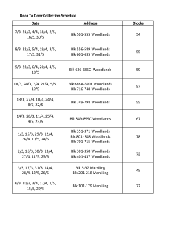 Door To Door Collection Schedule Date Address Blocks 7/3, 21/3, 4