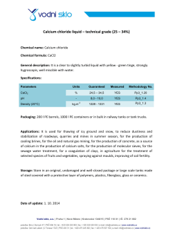Calcium chloride liquid – technical grade (25 – 34%)