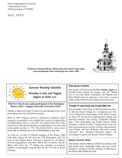 July 2016 - The Old First Church