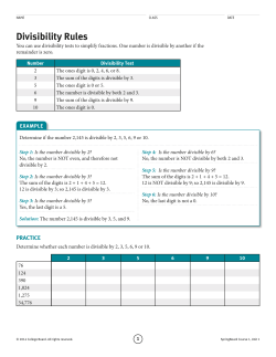Divisibility Rules