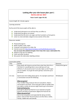 Looking after your skin lesson plan: part 1 Germs and our skin!