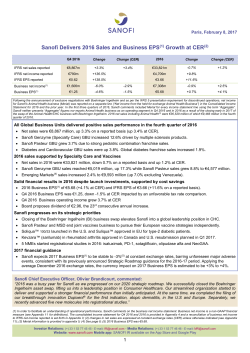 Press release - Sanofi