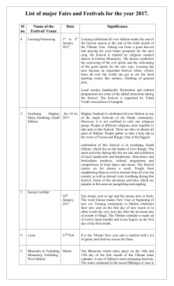 List of major Fairs and Festivals for the year 2017.