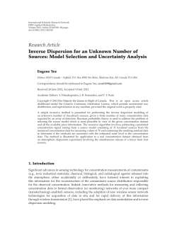 Inverse Dispersion for an Unknown Number of Sources: Model