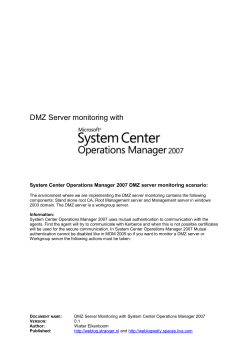 DMZ Server monitoring with