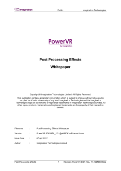 Post Processing Effects - Imagination Technologies
