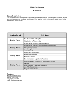 Pre-Calculus - Fort Bend ISD
