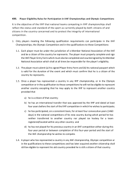 IIHF Bylaw &ndash; Rule 406 - Ice Hockey Australia