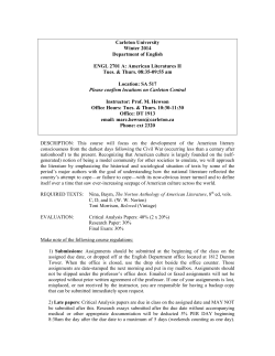 ENGL 2701A - Carleton University