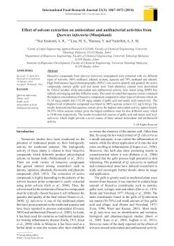 Effect of solvent extraction on antioxidant and antibacterial activities