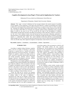 Cognitive Development in Jean Piaget`s Work