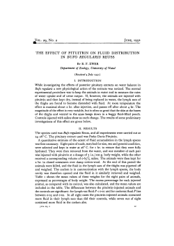 the effect of pituitrin on fluid distribution in bufo regularis reuss