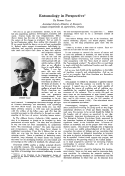 Entomology in Perspective