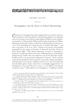 Areopagitica and the Roots of Liberal Epistemology